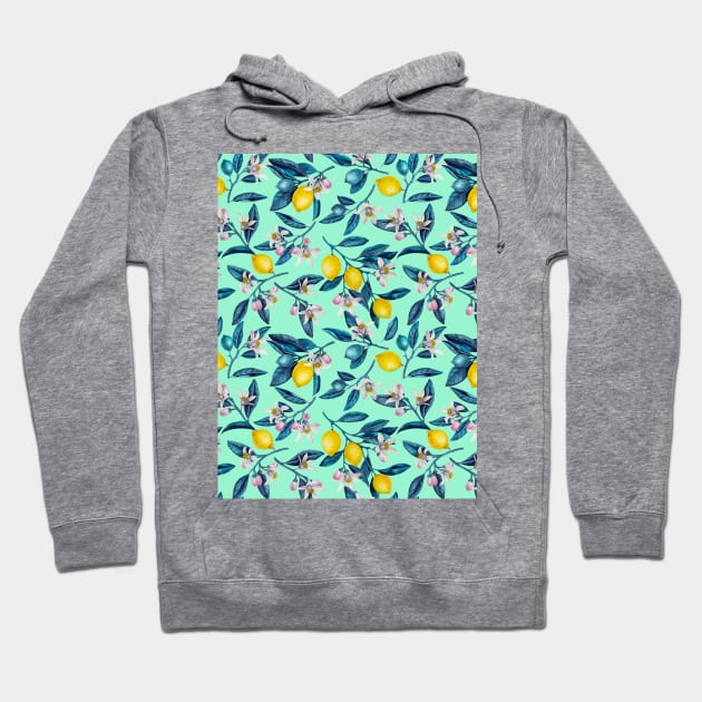 Lemon branches with blossoms and fruit 3 Hoodie by katerinamk